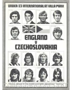 1973 England v Czechoslovakia official programme 17/03/1973 U23