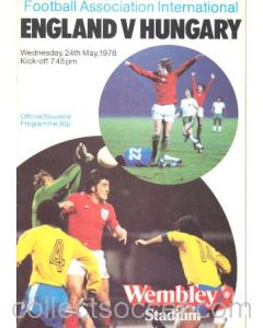 1978 England v Hungary official programme 24/05/1978