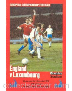 1982 England v Luxembourg official programme 15/12/1982