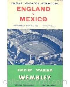 1961 England v Mexico official programme 10/05/1961