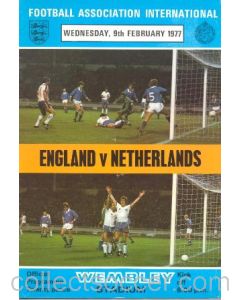 1977 England v Netherlands official programme 09/02/1977
