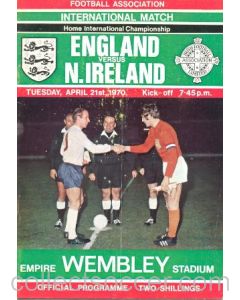 1970 England v Northern Ireland official programme 21/04/1970