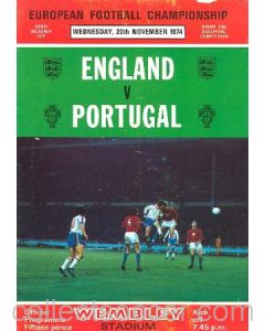 1974 England v Portugal official programme 20/11/1974