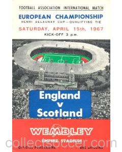 1967 England v Scotland official programme 15/04/1967 hole-punched with ticket