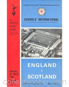 1968 England v Scotland official programme 16/03/1968 youth match