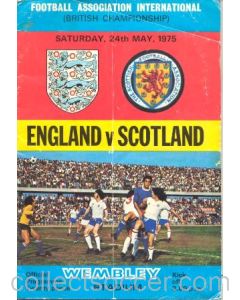 1975 England v Scotland official programme 24/05/1975