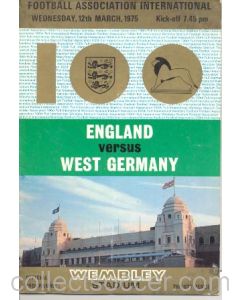 1975 England v West Germany official programme 12/03/1975