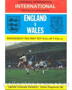 1971 England v Wales official programme 19/05/1971