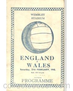 1943 England v Wales official programme 27/02/1943 pirate