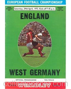 1972 England v West Germany official programme 29/04/1972