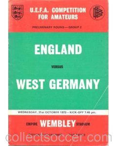 1973 England v West Germany official programme 31/10/1973