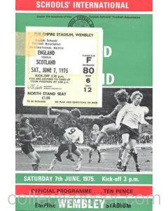 1975 England v Scotland official programme 07/06/1975 with two tickets