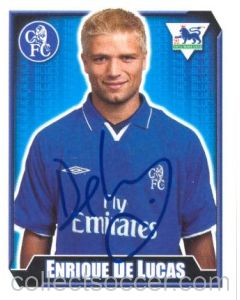 Enrique De Lucas Premier League 2003 Sticker with Printed Signature