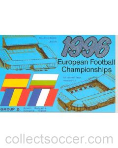 European Championship 1996 in England - Group B postcard