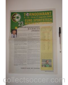 Euro Miniementornool Bierbeek Youth Tournament August 2008 official newspaper-like programme