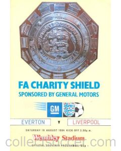 1984 Charity Shield Official Programme Everton v Liverpool 
