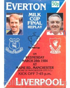 1984 Milk Cup Final Replay Programme Everton v Liverpool 