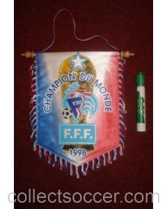 French Football Federation - World Cup 1998 Pennant once property of the football referee Neil Midgley
