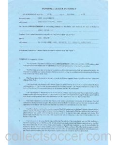 Football League Player Contract between Paul Musker and Wigan Athletic of 29/10/1990