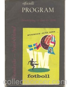 1958 World Cup Programme France v Northern Ireland Programme