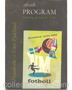 1958 World Cup Programme France v Germany