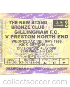 Gillingham v Preston North End ticket 19/05/1999
