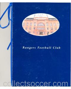 Glasgow Rangers v Fenerbahce menu 07/08/2001 Champions League