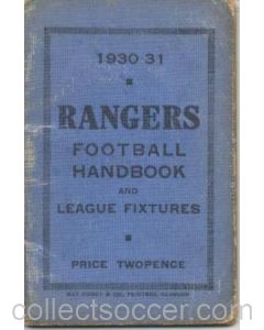 Glasgow Rangers Handbook of season 1930-1931