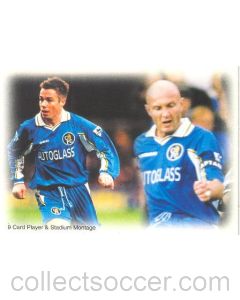 Chelsea card of 1999 featuring Greame Le Saux and Frank Leboeuf