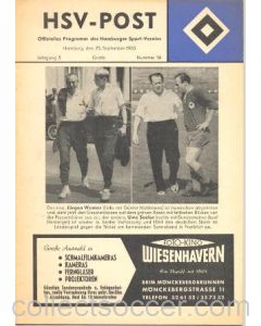 1963 Hamburg v Luxembourg official programme 25/09/1963