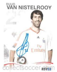 Hamburg Ruud van Nistelrooy originally signed card of Season 2009-2010
