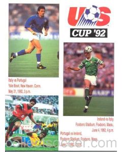 1992 Italy v Portugal official programme 31/05/1992 and Portugal v Ireland 07/06/1992 US Cup 1992