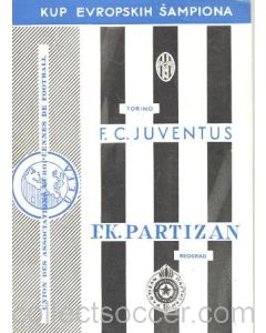 1961-62 European Cup Official Programme Juventus v Partizan Belgrade 15/11/1961