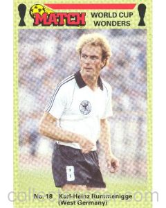 Match produced card titeled World Cup Wonders - Karl-Heinz Rummenigge - West Germany