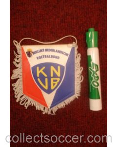 Koninklijke Netherlands Football Association small Pennant with a small badge once property of the football referee Neil Midgley