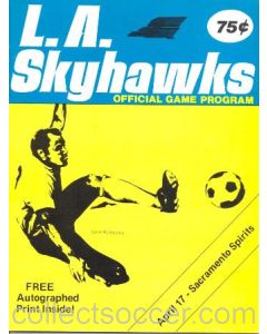 1976 Los Angeles Skyhawks v Sacramento Spirits official programme 17/04/1976