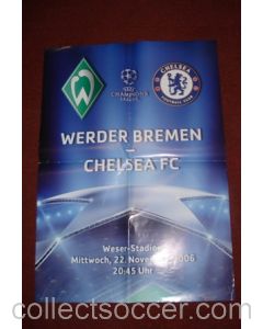 Werder Bremen, Germany v Chelsea 22/11/2006 large colout poster