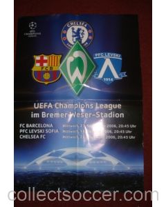 Werder Bremen v Barcelona 27/09/2006, v Levski, Sofia, Bulgaria 18/10/2006 and v Chelsea 22/11/2006 large colout poster