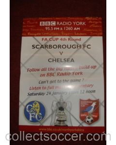 Scarborough v Chelsea 24/01/2004 poster FA Cup 29.5 x 42 cm BBC production