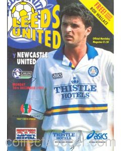Leeds United v Newcastle United official programme 26/12/1994 Premier League, with a giant Rod Wallace poster and a teamsheet