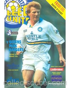 Leeds United v Queen's Park Rangers official programme 24/01/1995 Premier League, with a giant David O'Leary poster