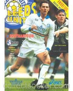 Leeds United v Southampton official programme 14/01/1995 Premier League, with a giant David Wetherall poster