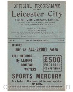 1933 Leicester City v Tottenham Hotspur Official Programme