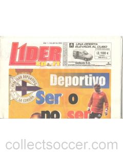 Leader - Spanish newspaper of 02/04/2002 featuring Deportivo la Coruna v Manchester United