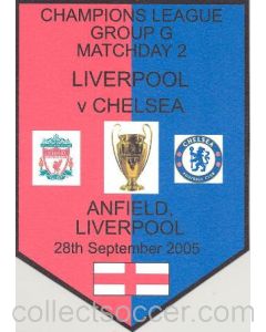 Liverpool v Chelsea plastic pennant souvenir 28/09/2005