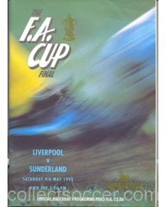 1992 FA Cup Final Programme Liverpool v Sunderland