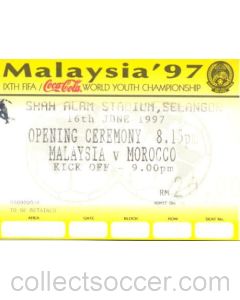 Malaysia'97 IX FIFA World Youth Championship Opening Ceremony 1997 ticket 16/06/1997