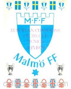 1979 European Cup Final Malmo v Nottingham Forest Malmo Edition Programme