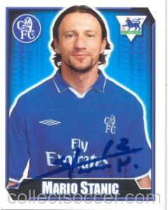 Mario Stanic Premier League 2003 Sticker with Printed Signature