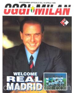 1989 Milan v Real Madrid official programme 19/04/1989